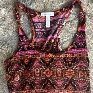 Ambiance apparel maxi dress size small orange purple cream paisley